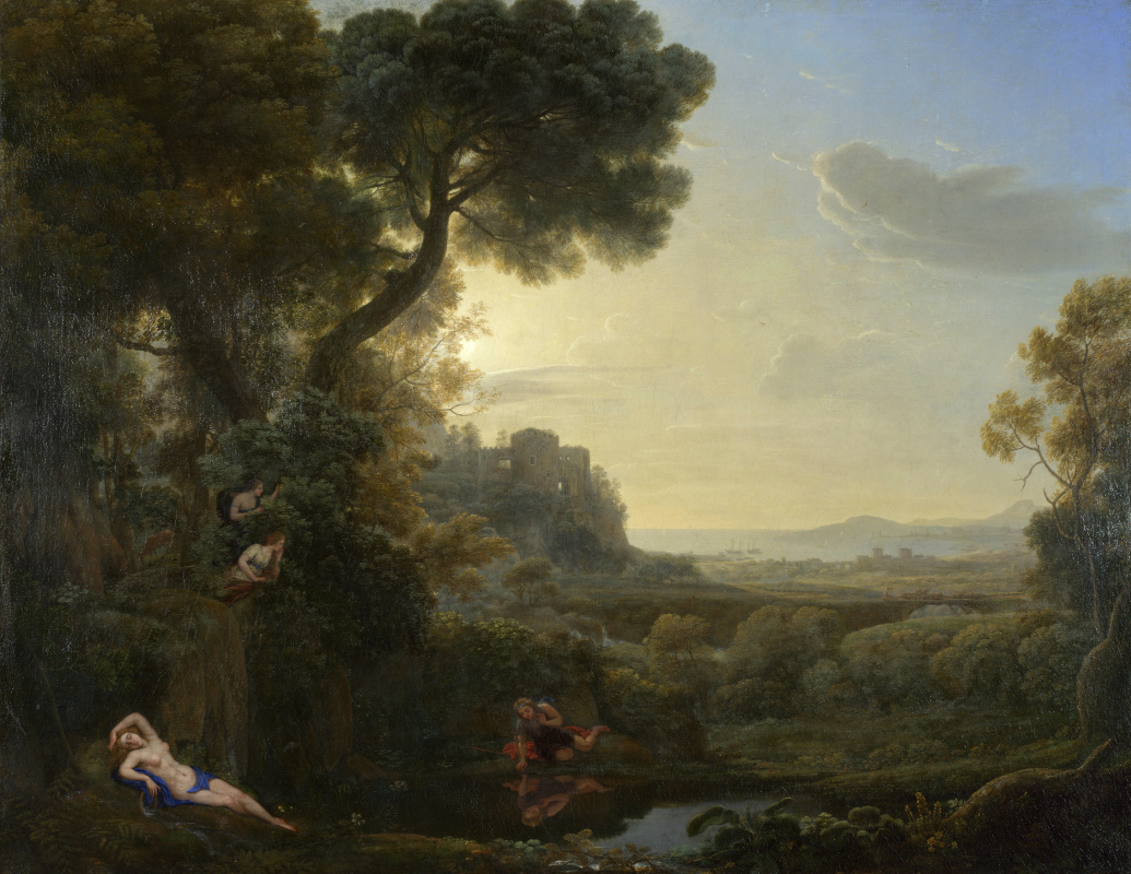 Клод. Пейзаж с Нарцисс и Эхо