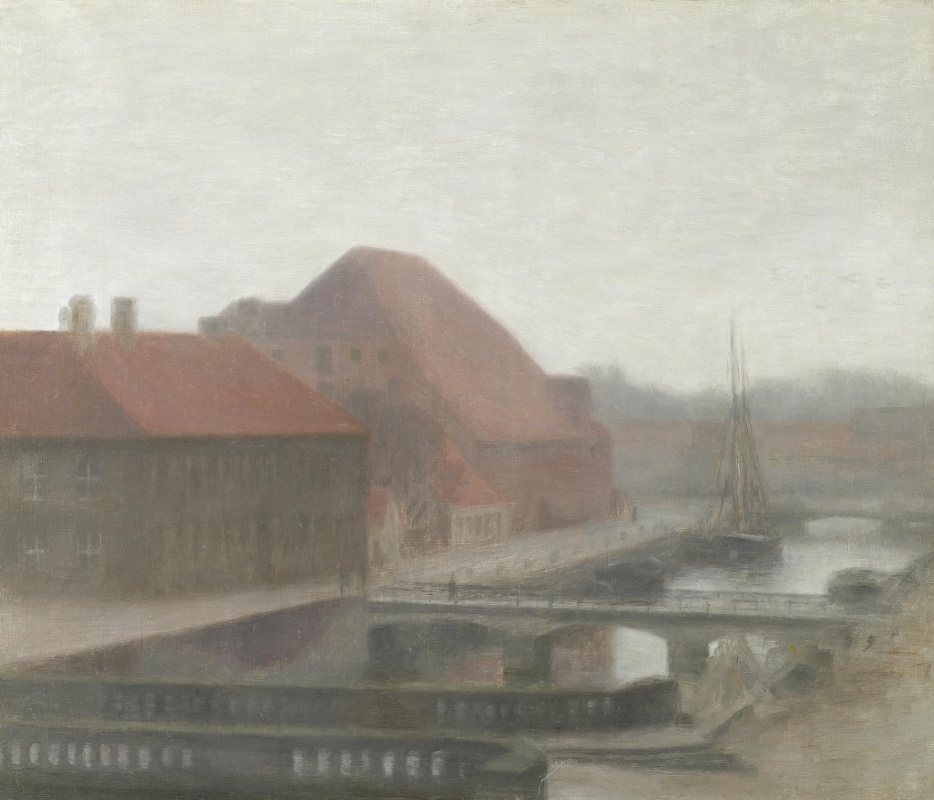 Vilhelm Hammershøi. View of the canal Frederiksholm, Copenhagen