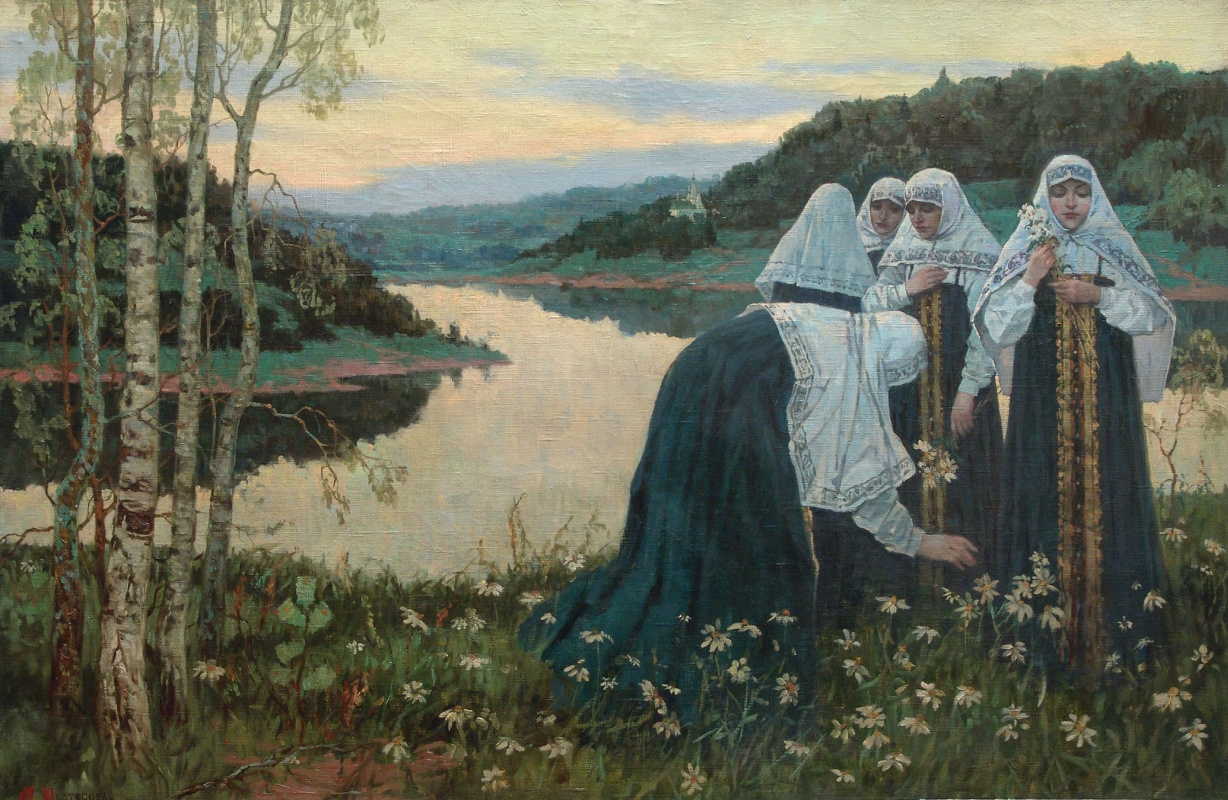 Mikhail Vasilyevich Nesterov. Novices on the river