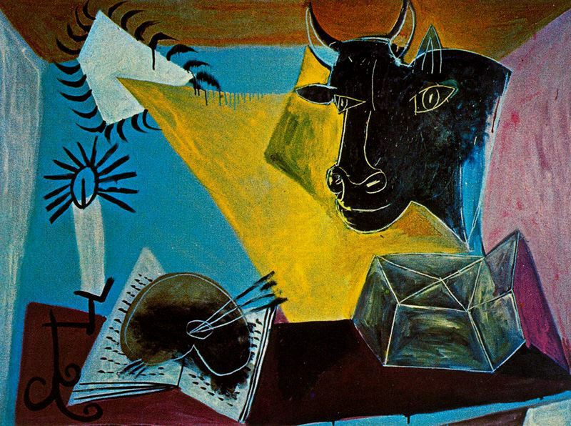 Pablo Picasso. Still life with head of black bull