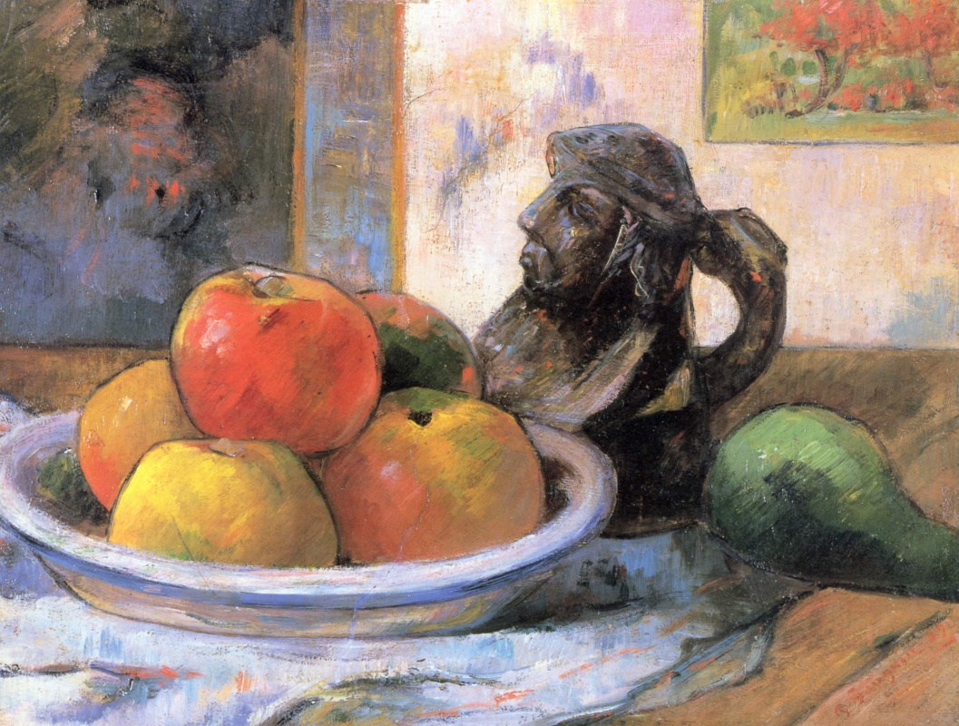 Paul Gauguin. Still life with apples, pear and jug