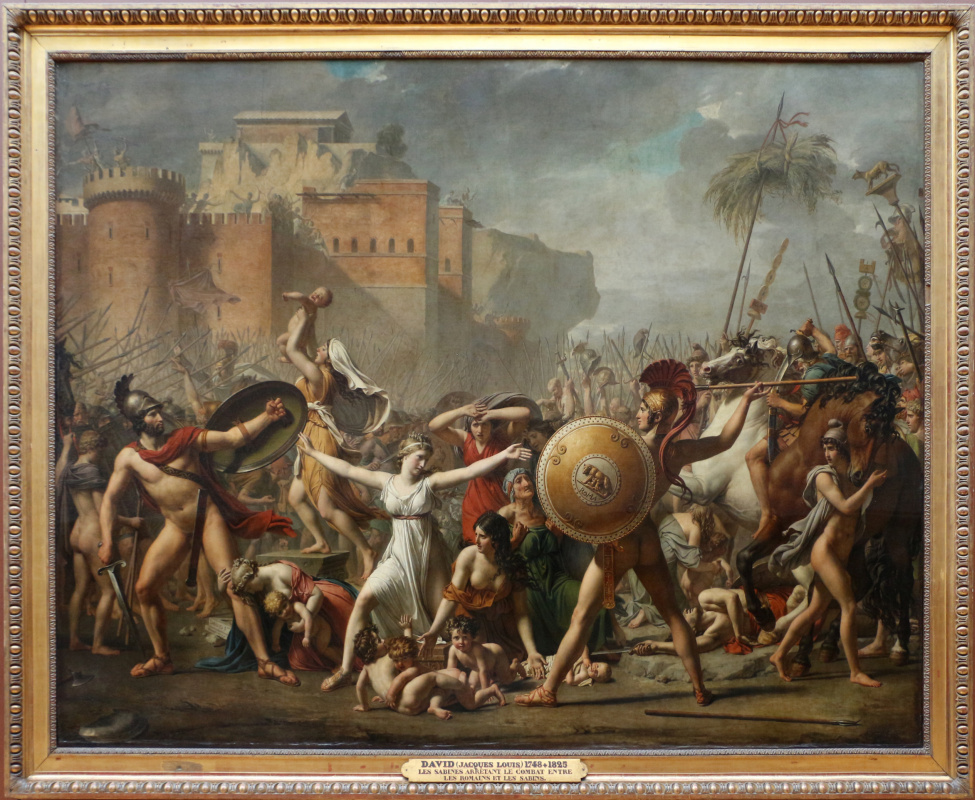 Sabine women stopping the battle between Romans and sabinyanami