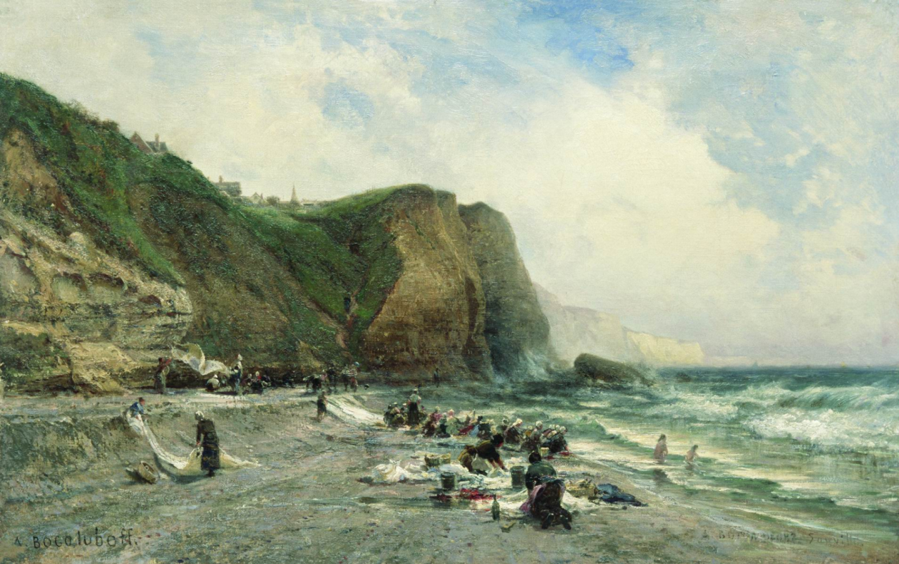 Alexey Petrovich Bogolyubov. Laundresses on the shore. Private collection