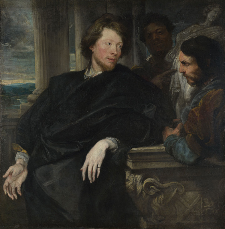Portrait of George gage with two companions