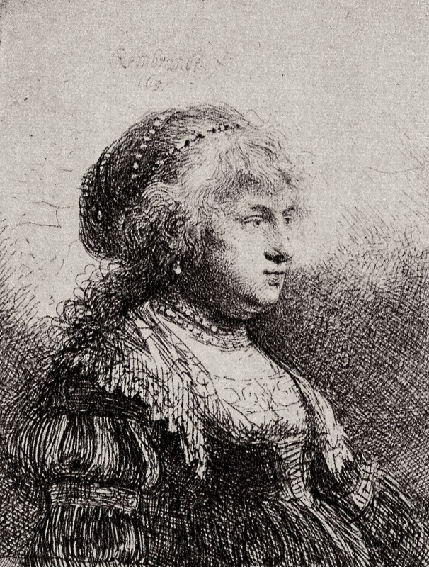 Rembrandt Harmenszoon van Rijn. Portrait of Saskia in fancy dress