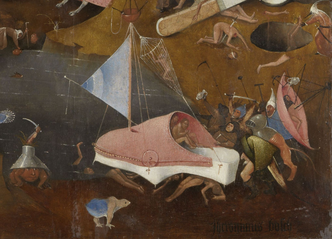 Hieronymus Bosch. Jugement dernier. La partie centrale du triptyque. Fragment
