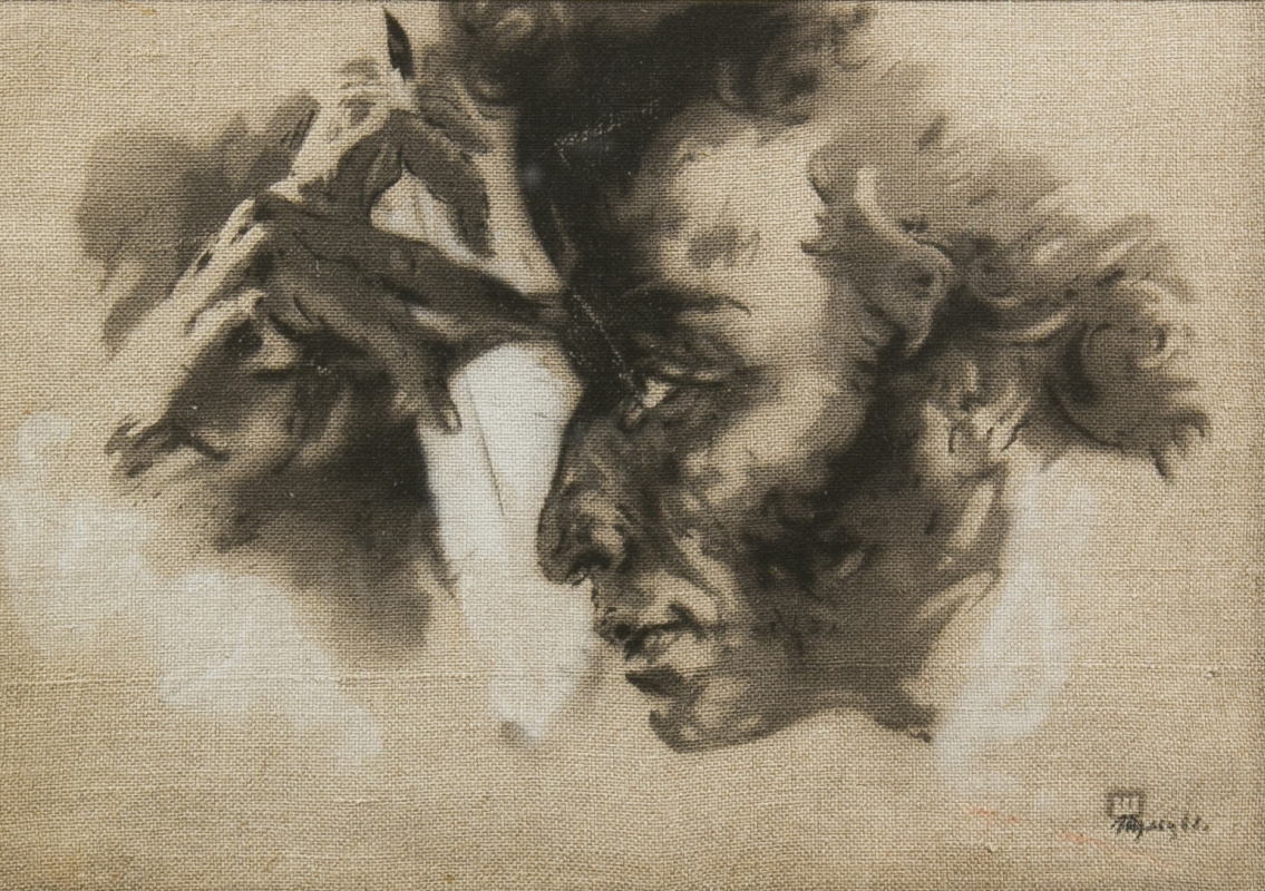 Arseniy Leonidovich Schultz. A Portrait Of Pushkin. 1968 white