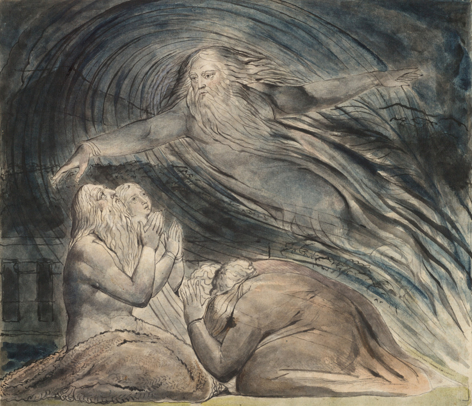 William Blake. The Book Of Job. God answers job with the wind