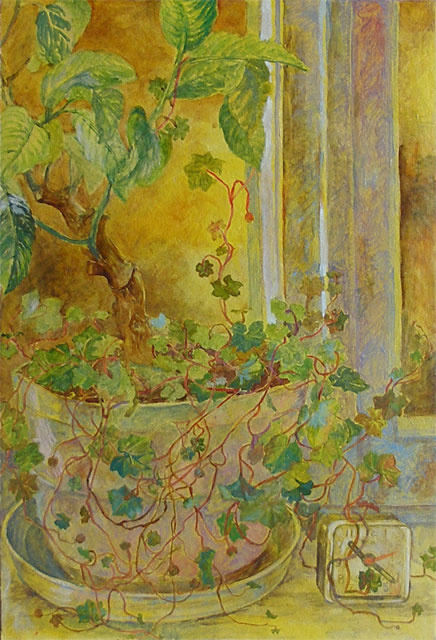 Olga Nikolaevna Chistova. Fleurs sur le rebord de la fenêtre
