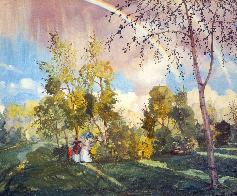 Konstantin Somov. Landscape with a rainbow