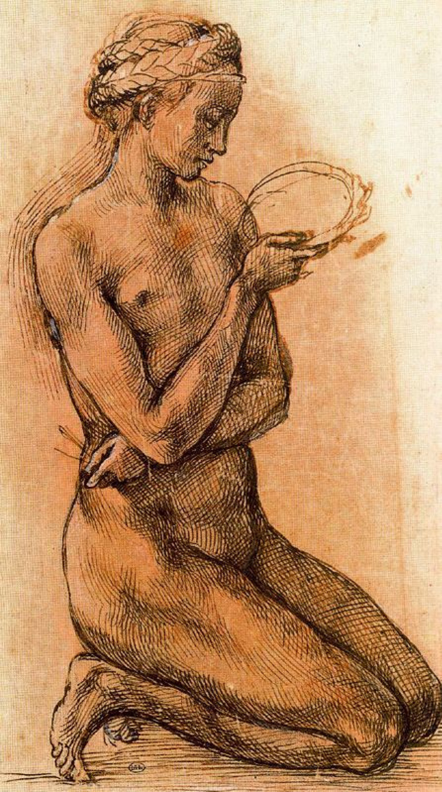 Michelangelo Buonarroti Naked girl, 1501, 15×26 cm: Description of the  artwork | Arthive