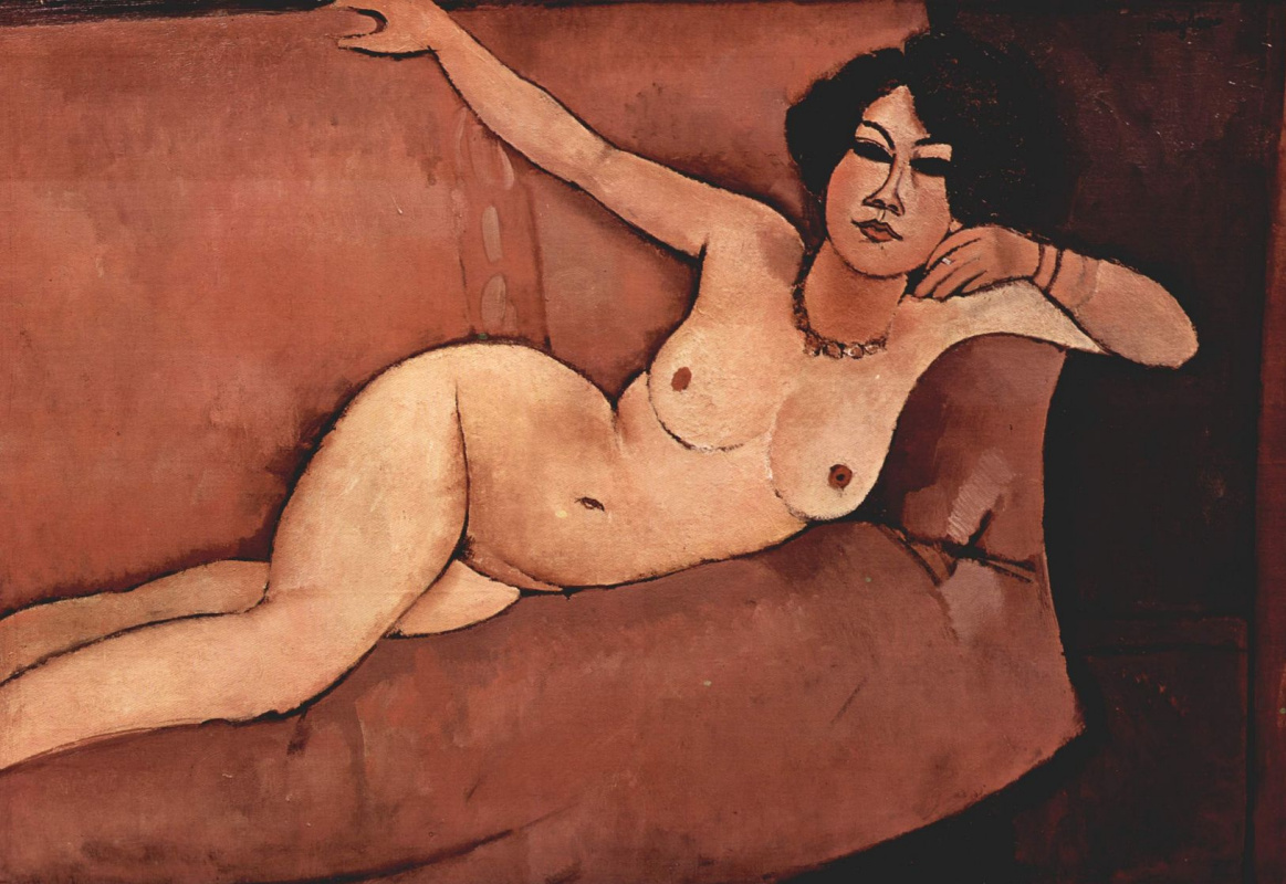 Amedeo Modigliani. Almeida. Nude on the sofa