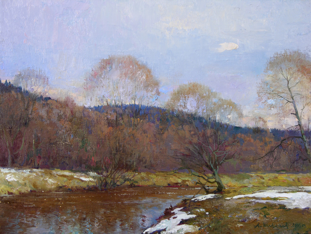 Alexander Shevelyov. Last snow. Oil on canvas. 29 x 37.3 cm. 2006