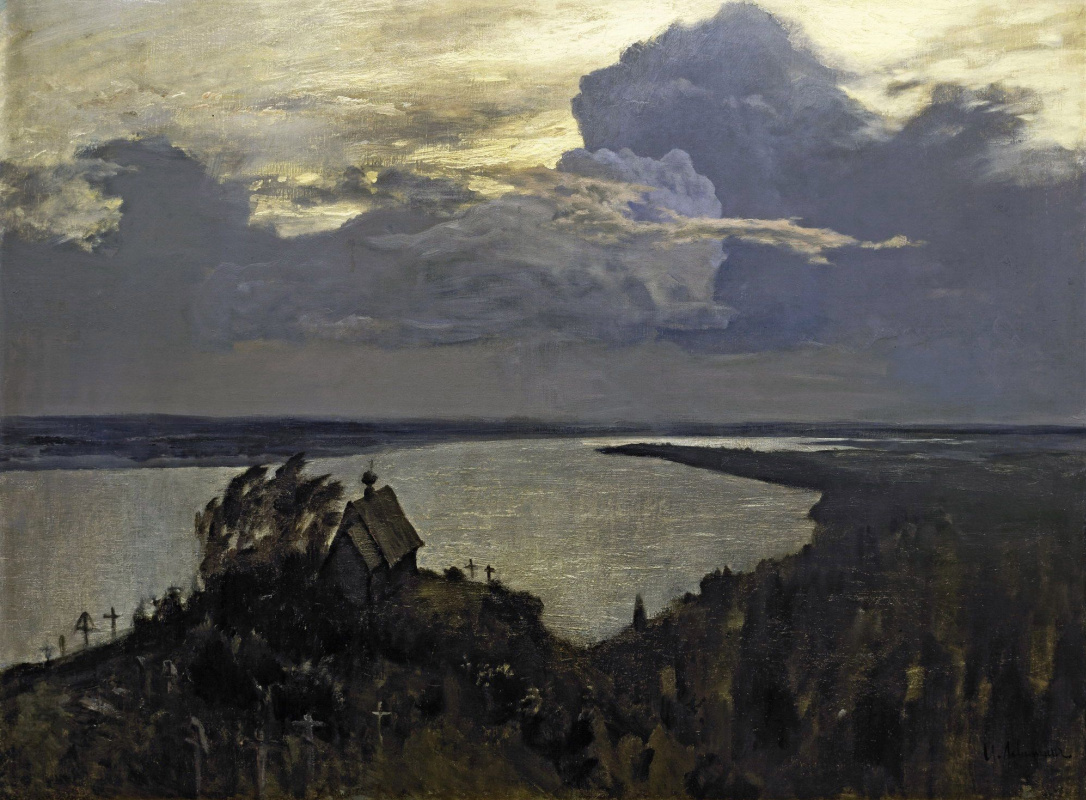 Isaac Levitan. Eternal rest. A sketch of the same picture