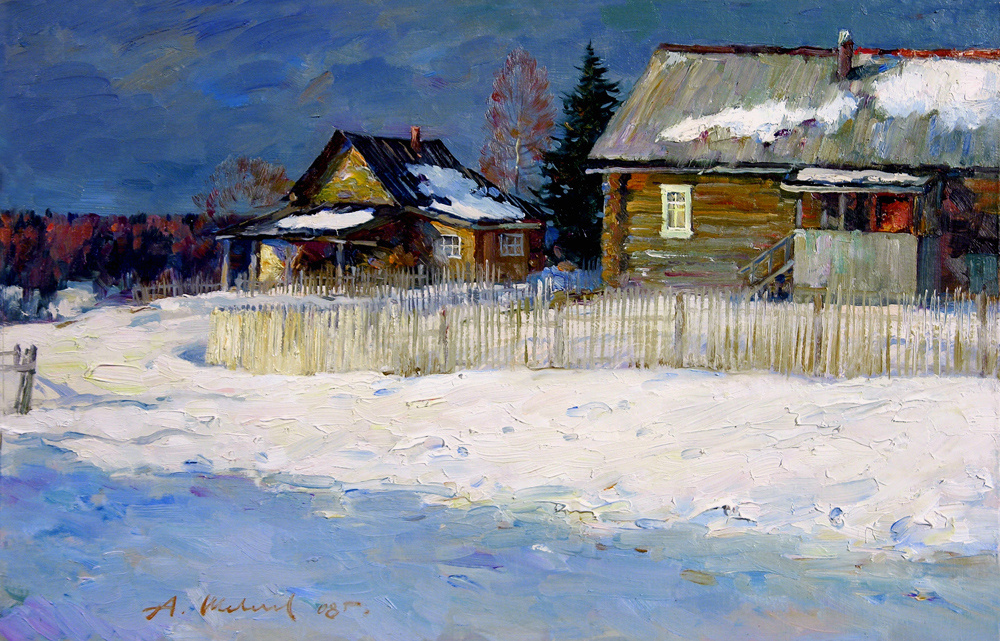 Alexander Shevelyov. Spring in Golocalise. oil on cardboard 34 # 50 cm 2008