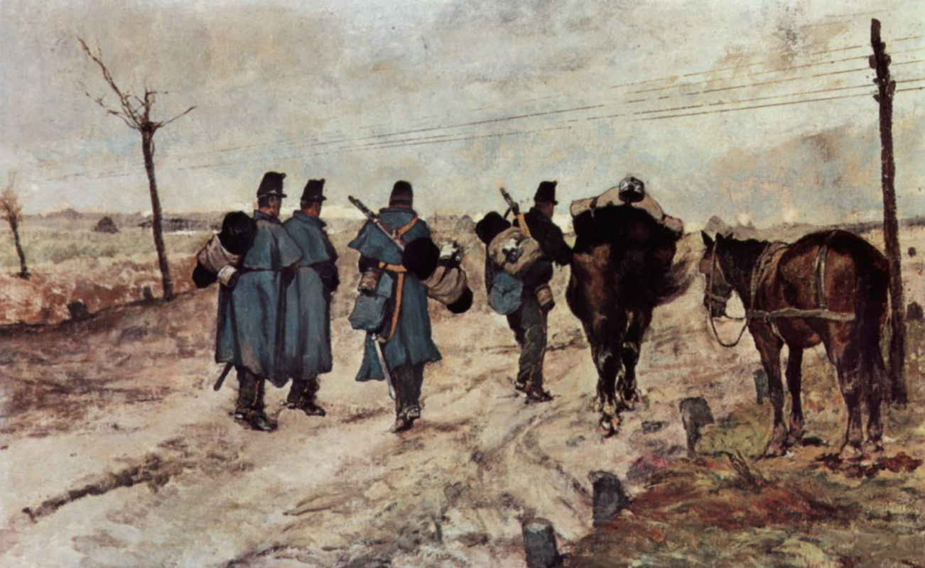 Giovanni Fattori. Marching soldiers