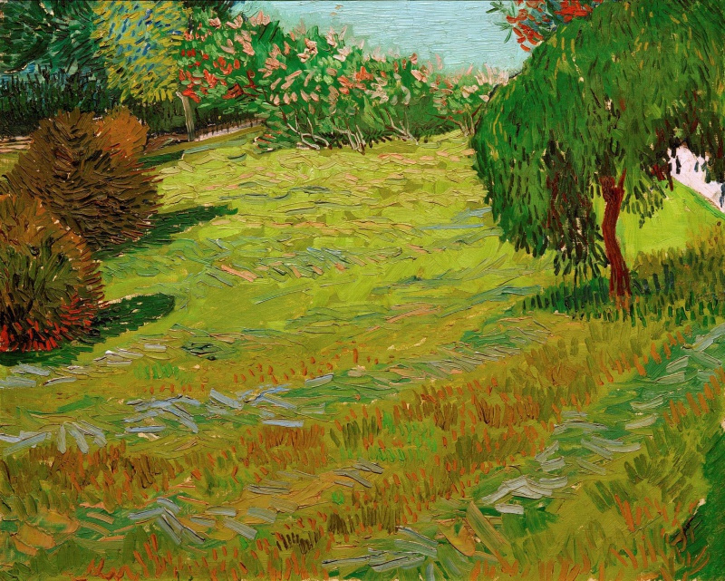 Vincent van Gogh. Sonniger Rasen in einem öffentlichen Park