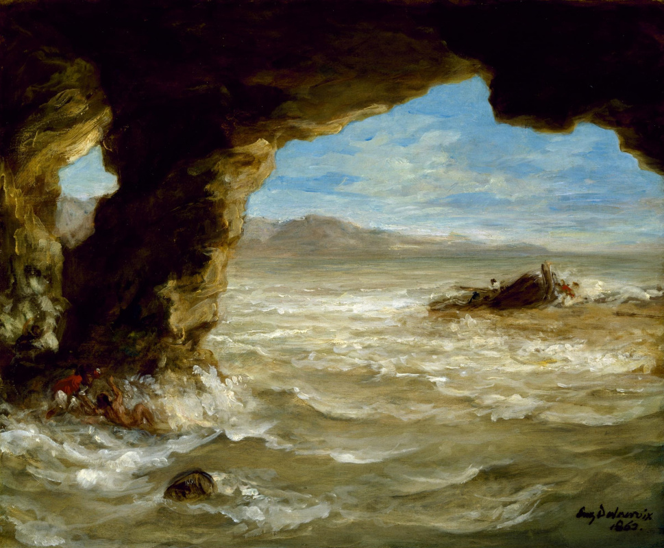 Eugene Delacroix. Shipwrecked off the coast