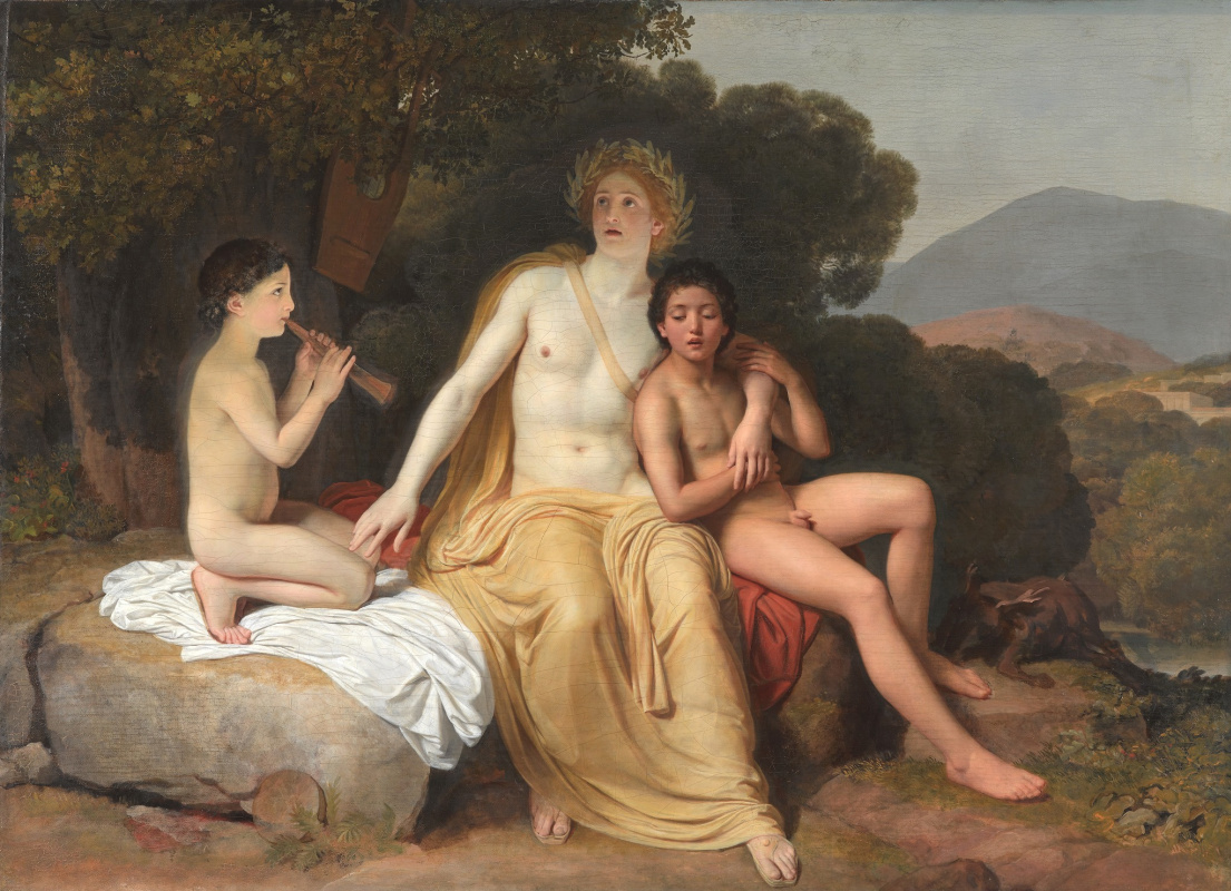 Alexander Andreevich Ivanov. Apollo, Hyacinthus and Cypress, playing music and singing