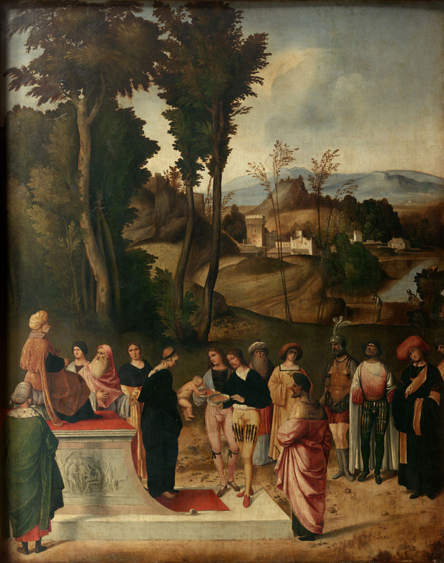 Giorgione. Test of Moses by fire