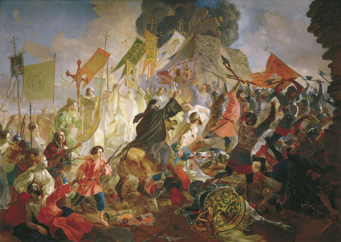 Karl Bryullov. The siege of Pskov by Polish king Stefan Batory in 1581