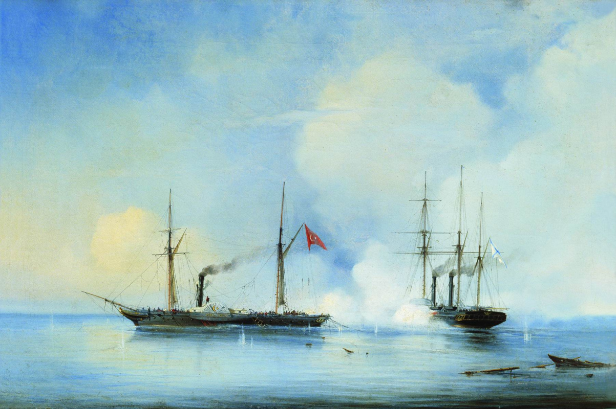 Alexey Petrovich Bogolyubov. Battle of the steamer-frigate "Vladimir" with the Turkish-Egyptian military steamer "Pervaz-Bahri" on November 5, 1853