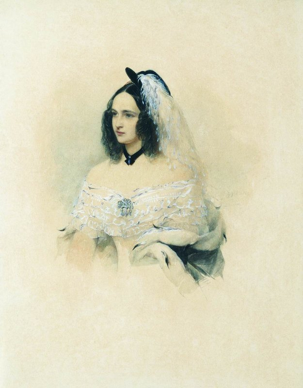 Vladimir Ivanovich Hau. Ritratto di Natalia Nikolaevna Pushkina (nata Goncharova)