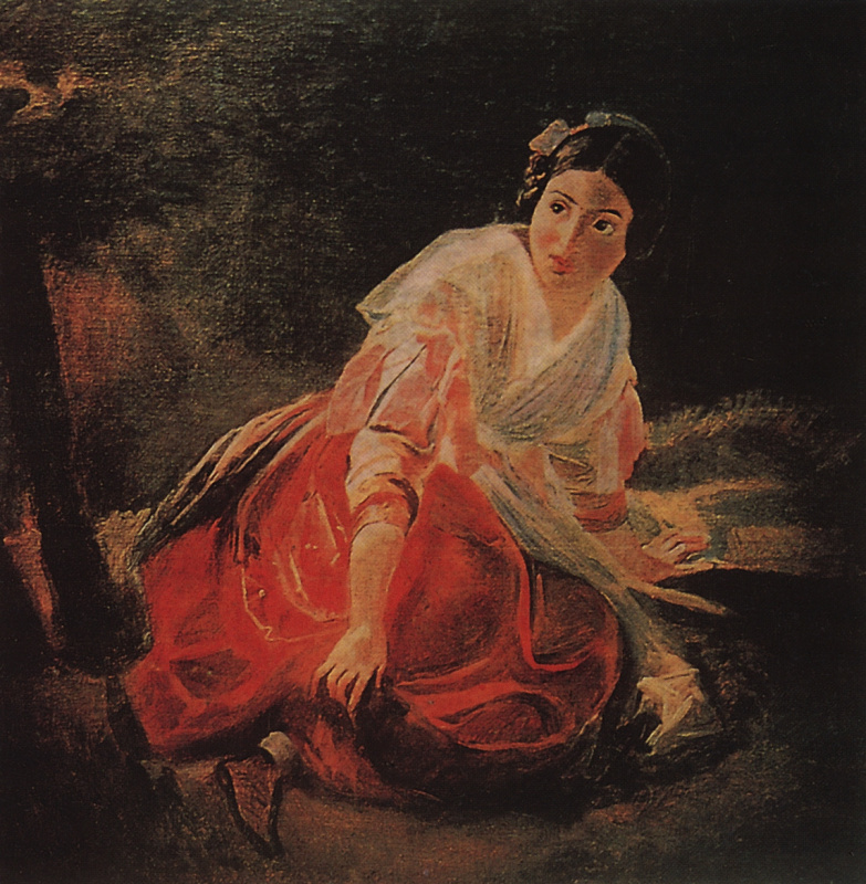 Karl Bryullov. The girl in the woods