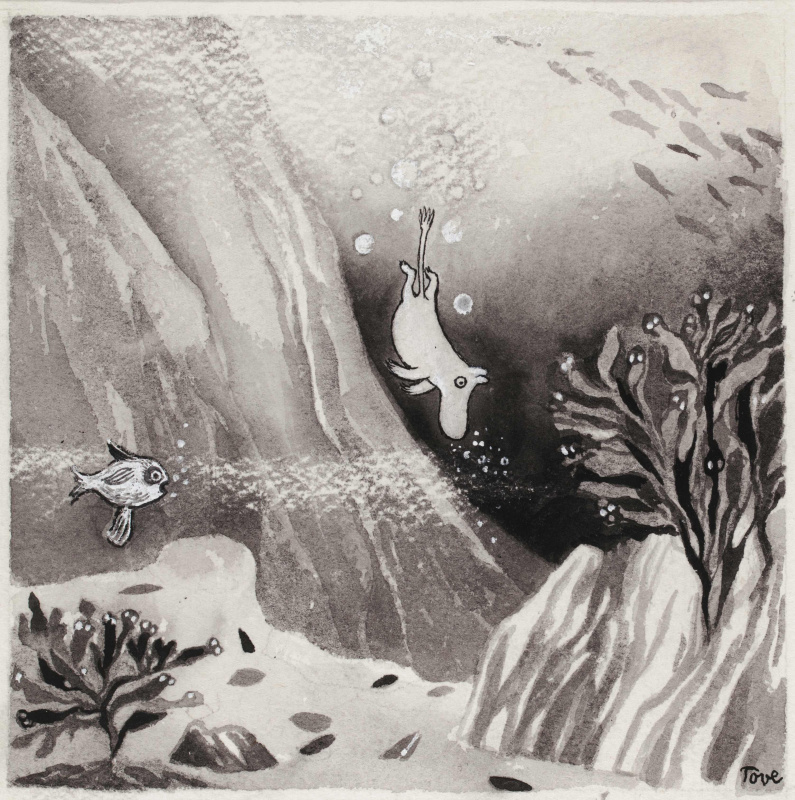 Туве Янссон. Рисунок для книги "Муми-тролль и комета"