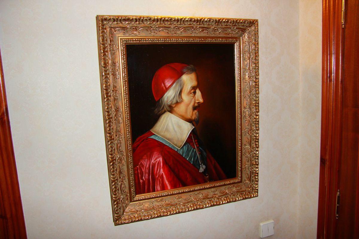 Copy of the picture "Portrait of Cardinal Richelieu", 2018 (original is thin. Philippe de Champagne, 1642)