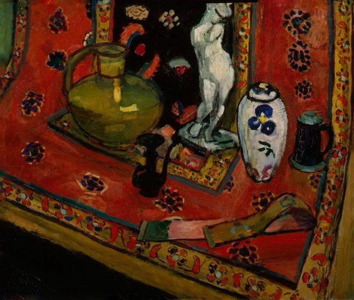 Henri Matisse. Statuetta e vasi sul tappeto orientale