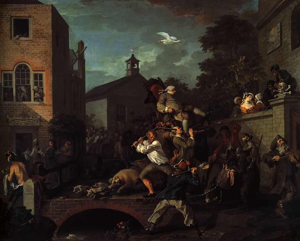 William Hogarth. Elections. The triumph of deputies