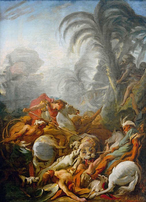 Francois Boucher. Hunting tigers
