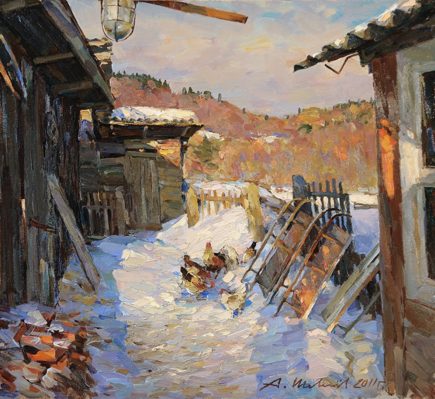 Alexander Shevelyov. Patio. Oil on canvas 45.6 x 50 cm 2011