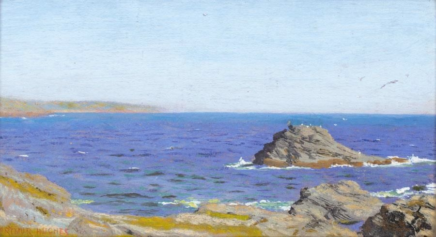 Arthur Hughes. Summer landscape on the coast