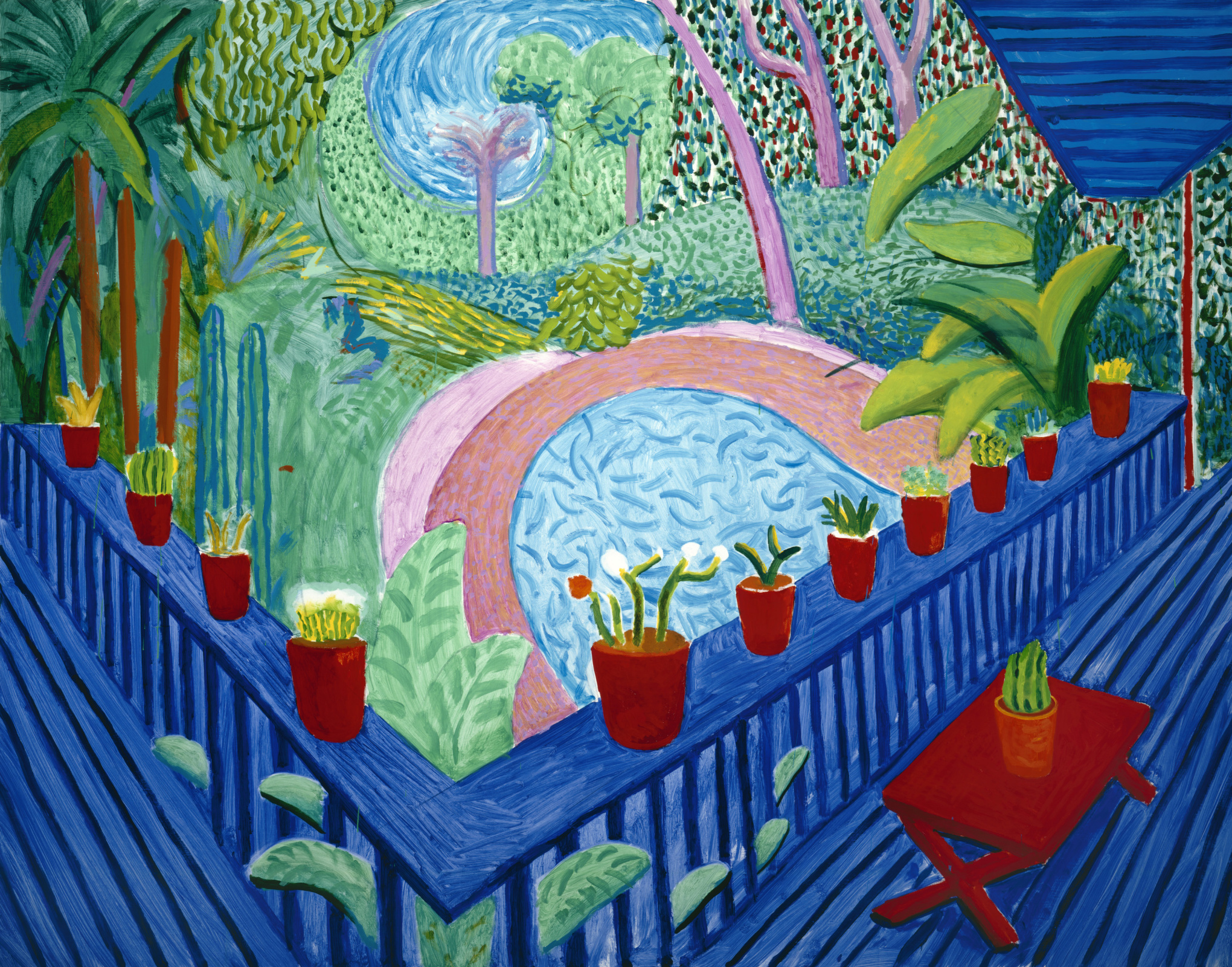 Lithographie David Hockney 'Pots Rouges' Signée - Édition Limitée Avec Certificat