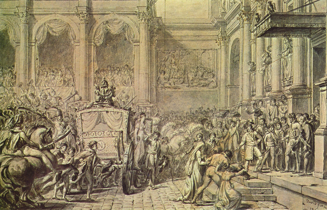 Jacques-Louis David. The arrival of Napoleon in the town hall. Sketch