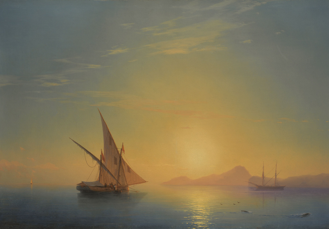 Ivan Aivazovsky. Sunset over the island of Ischia