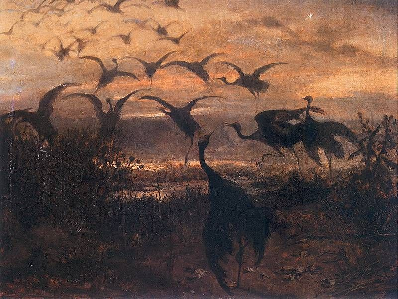 Jozef Helmonski. Cranes fly away