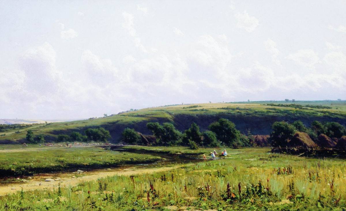 Joseph Evstafievich Krachkovsky. The Smedov River in the estate of D. V. Grigorovich "Dulebovo". 64 x 103 State Tretyakov Gallery, Moscow.