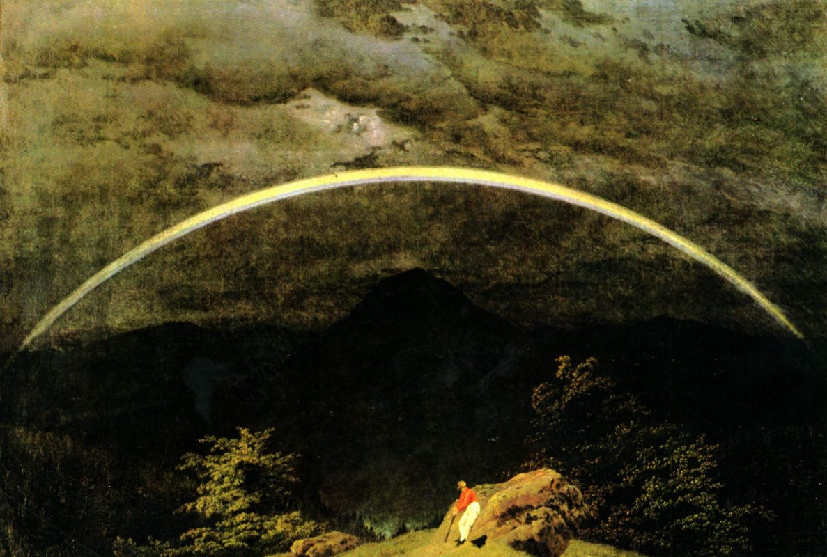 Caspar David Friedrich. Mountain landscape with a rainbow