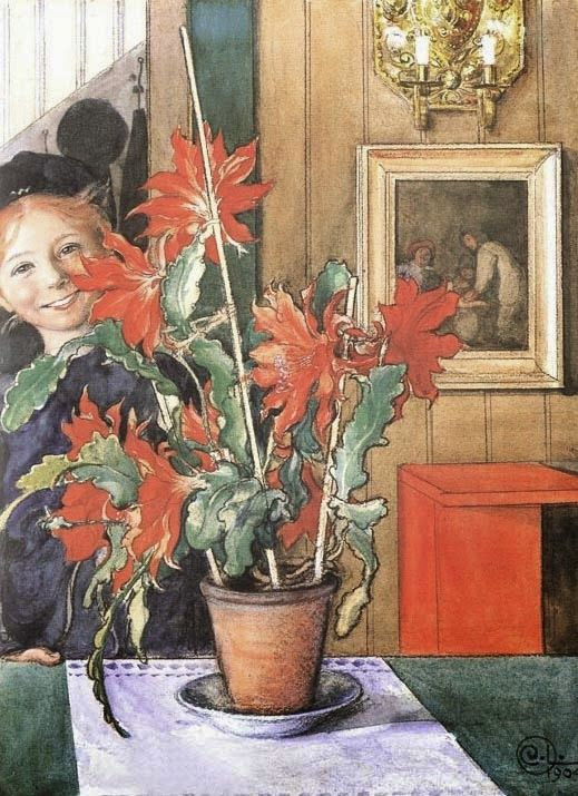Carl Larsson. Britta con cactus