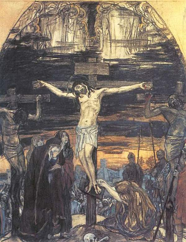 Viktor Vasnetsov. Crucifixion Sketch of mosaic for St. George Church in Gus-Khrustalny