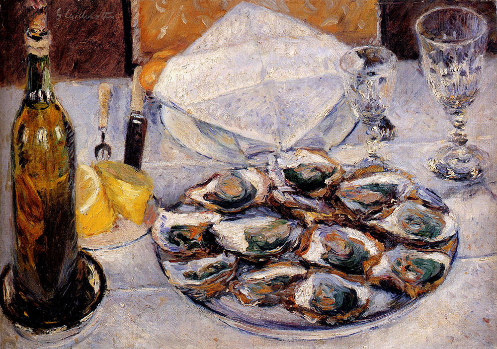 Gustave Caillebotte. Bodegón con ostras
