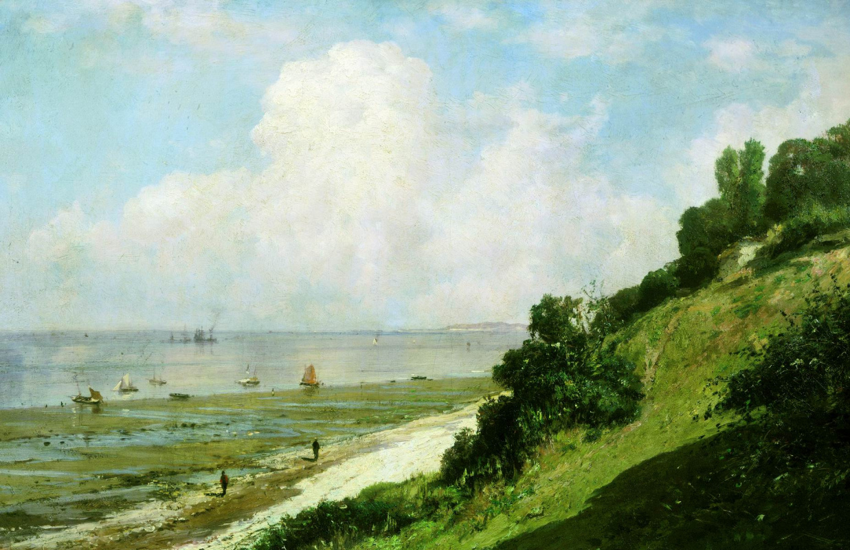 Alexey Petrovich Bogolyubov. Plage à Honfleur. Journée chaude. Marée basse à l'embouchure de la Seine