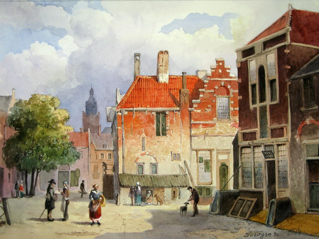 Valery Gogadze. Watercolor based on old Dutch