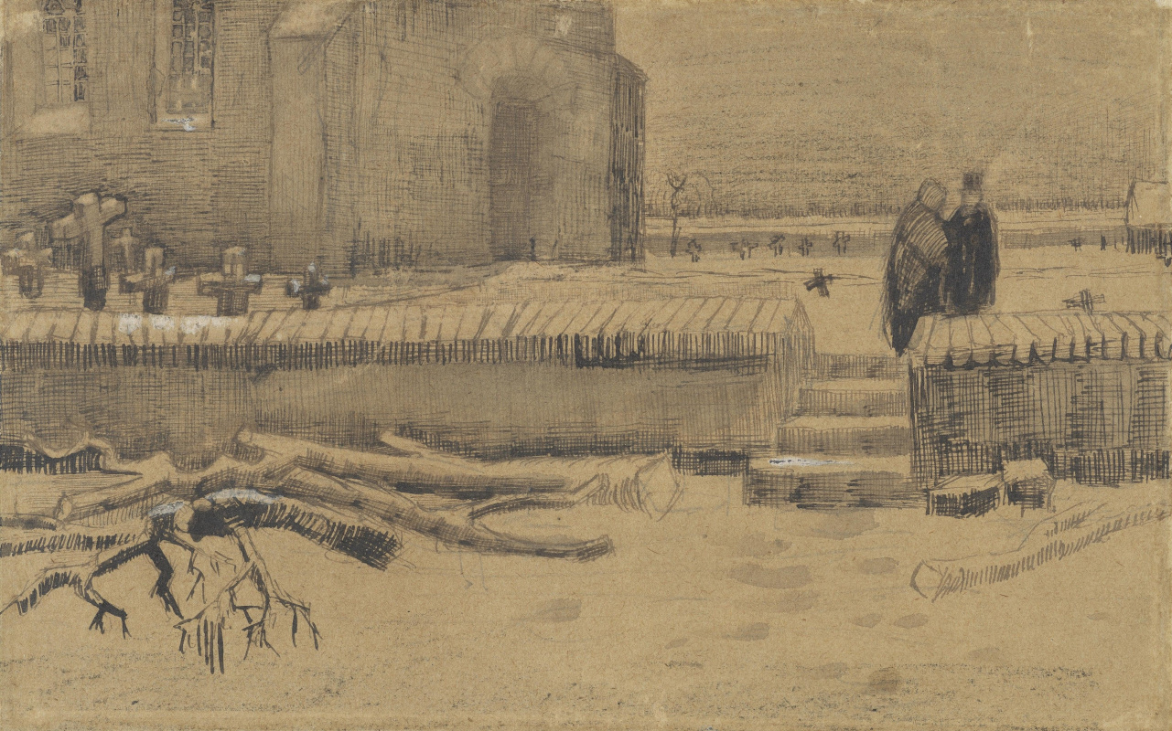 Vincent van Gogh. Cimitero in inverno
