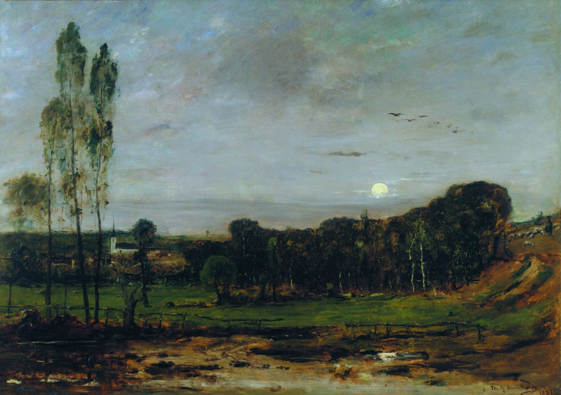 Mihály Munkácsy. Evening landscape