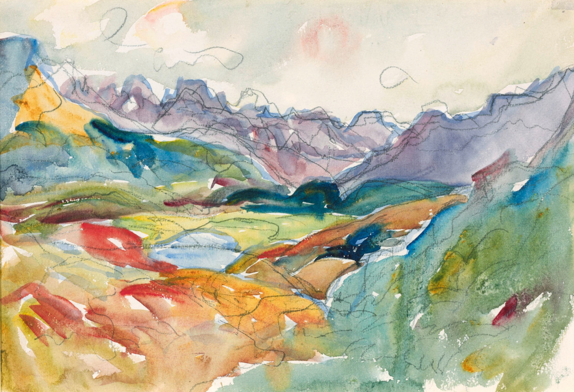 Giovanni Giacometti. The landscape around lake Sils