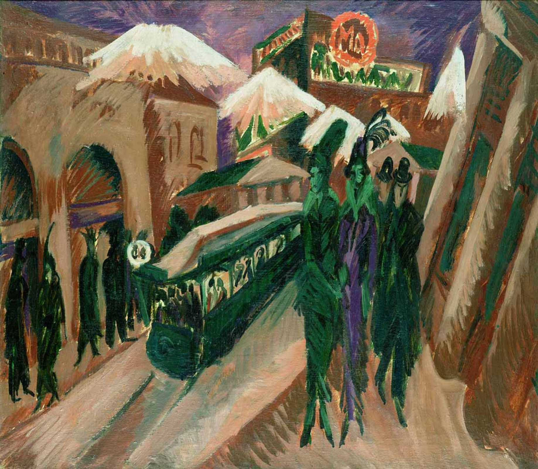 The Streets Of Leipzig, 1914, 87×71 cm by Ernst Ludwig Kirchner